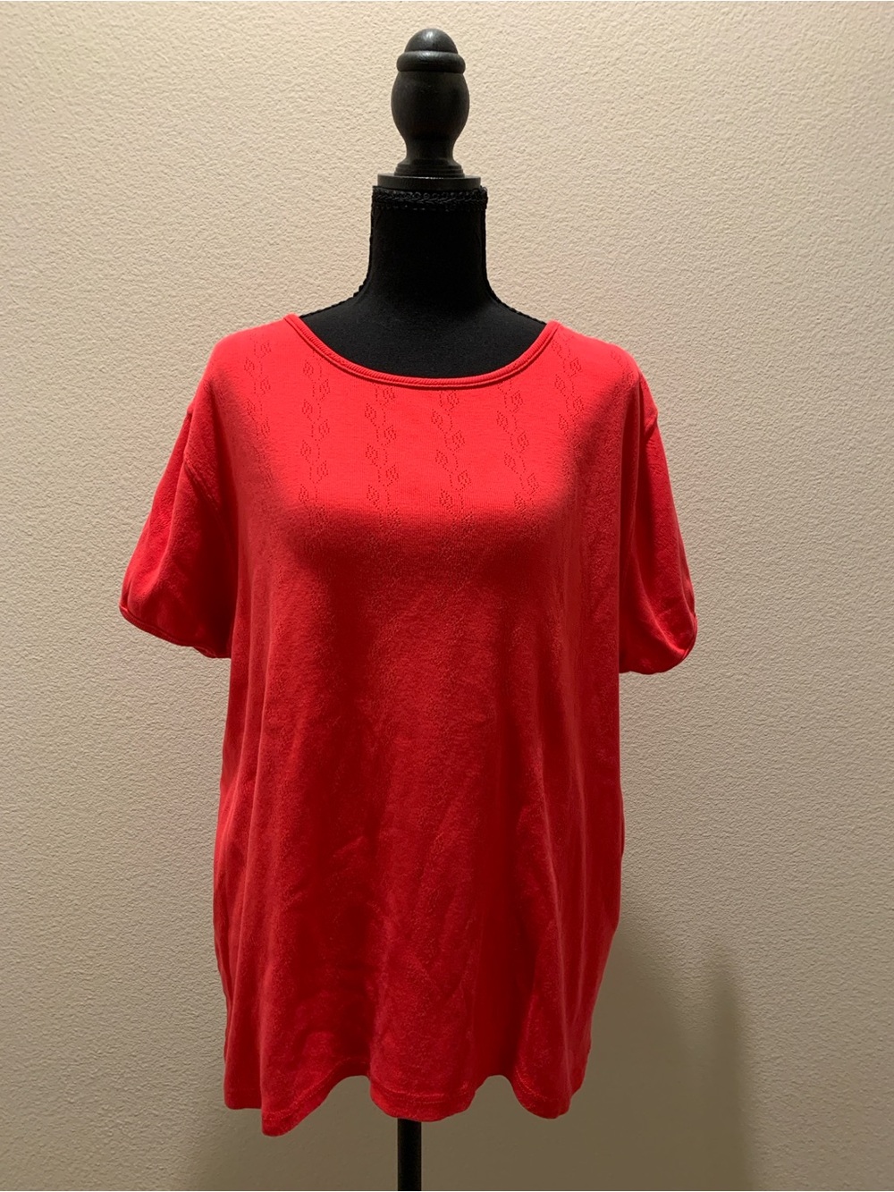 VINTAGE 70’s/80’s L.L. Bean 100% Cotton Red Short Sleeve Scoop Neck Tee(Size XL)